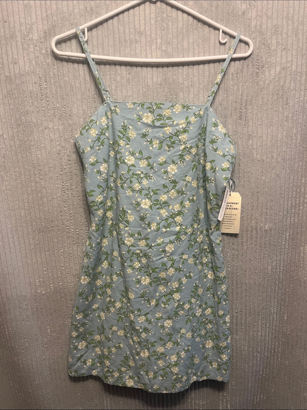 Midnight Sky Blue Floral Spaghetti-Strap Mini Dress Medium